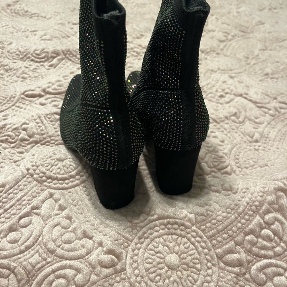 Elegant Black Rhinestone Women's Boots